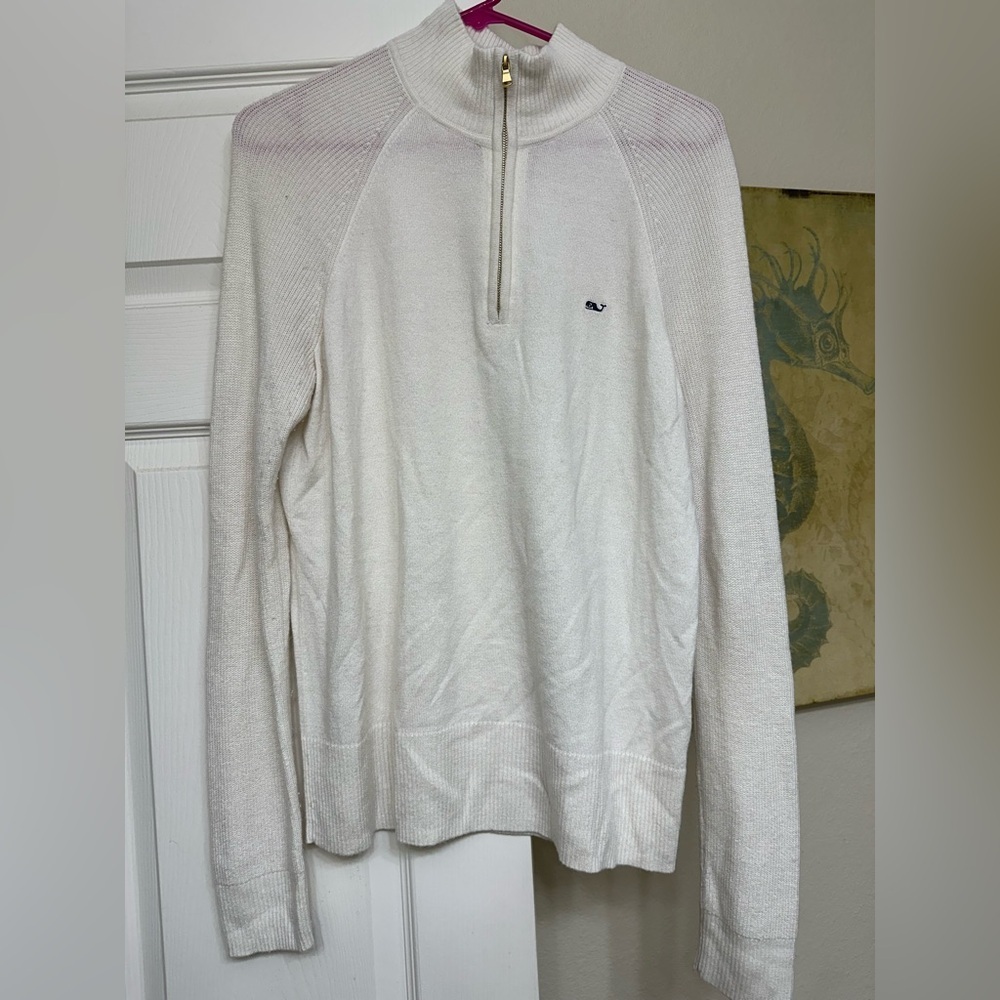 Vineyard Vines Ivory Pullover Half Zip